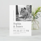 Huwelijksuitnodiging Moderne Foto Custom Kaart (Staand voorkant)
