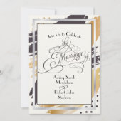 Huwelijksuitnodiging Moderne Paint Strokes en Typo Kaart (Voorkant)