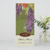 Huwelijksuitnodiging Monogram Herfst Druivenblad Kaart (Staand voorkant)