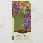 Huwelijksuitnodiging Monogram Herfst Druivenblad Kaart (Voorkant / Achterkant)