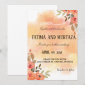 huwelijksuitnodiging, moslim-uitnodiging kaart (Voorkant / Achterkant)