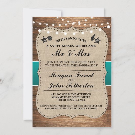 Huwelijksuitnodiging na het I Do Beach-thema Kaart (Voorkant)