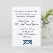 Huwelijksuitnodiging Nautische Knoop Feestdagenkaart (Staand voorkant)