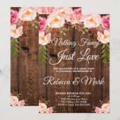 Huwelijksuitnodiging, niets Fancy alleen liefde Kaart (Voorkant / Achterkant)