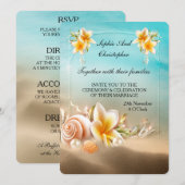 Huwelijksuitnodiging Ocean Beach Venue Kaart (Voorkant / Achterkant)