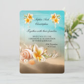 Huwelijksuitnodiging Ocean Beach Venue Kaart (Staand voorkant)