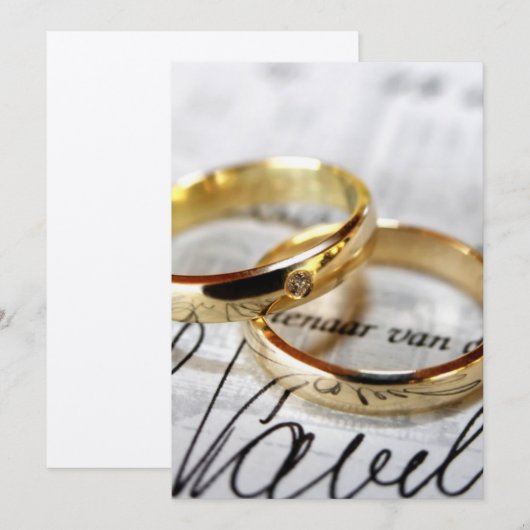 huwelijksuitnodiging of -aanvaarding kaart (Voorkant / Achterkant)
