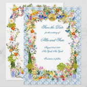 Huwelijksuitnodiging of Save the Date Garden Disco (Voorkant / Achterkant)