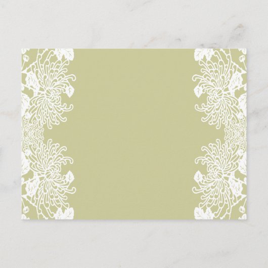 Huwelijksuitnodiging Olijfgroene Vintage Uitnodiging Briefkaart (Achterkant)