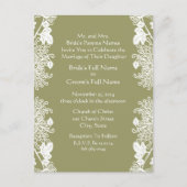 Huwelijksuitnodiging Olijfgroene Vintage Uitnodiging Briefkaart (Voorkant)