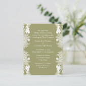Huwelijksuitnodiging Olijfgroene Vintage Uitnodiging Briefkaart (Staand voorkant)