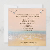 Huwelijksuitnodiging op een tropisch strand kaart (Achterkant)
