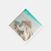 Huwelijksuitnodiging op het strand zand servet (Hoek)