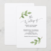 Huwelijksuitnodiging op Kraft papier met blad Kaart (Voorkant / Achterkant)