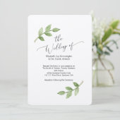 Huwelijksuitnodiging op Kraft papier met blad Kaart (Staand voorkant)