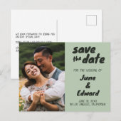 Huwelijksuitnodiging op maat gemaakte foto SAVE th Aankondigingskaart (Voorkant / Achterkant)