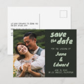 Huwelijksuitnodiging op maat gemaakte foto SAVE th Aankondigingskaart (Voorkant / Achterkant)
