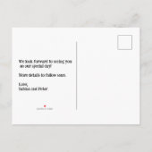 Huwelijksuitnodiging op maat gemaakte foto SAVE th Aankondigingskaart (Achterkant)