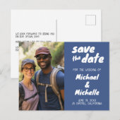 Huwelijksuitnodiging op maat gemaakte foto SAVE th Aankondigingskaart (Voorkant / Achterkant)
