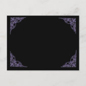 Huwelijksuitnodiging Paarse Corners Zwart Briefkaa Uitnodiging Briefkaart (Achterkant)