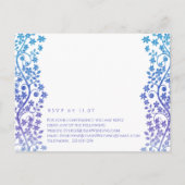 Huwelijksuitnodiging Paarse en Blauwe Bloemen Uitnodiging Briefkaart (Achterkant)