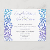 Huwelijksuitnodiging Paarse en Blauwe Bloemen Uitnodiging Briefkaart (Voorkant)