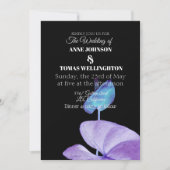 Huwelijksuitnodiging, Paarse en zwarte Kaart (Voorkant)