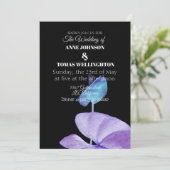 Huwelijksuitnodiging, Paarse en zwarte Kaart (Staand voorkant)