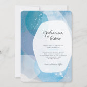 Huwelijksuitnodiging Pacific Blue Kaart (Voorkant)