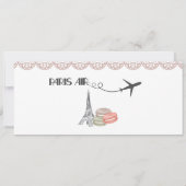 Huwelijksuitnodiging, Parijs Boarding Pass Kaart (Achterkant)