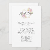 Huwelijksuitnodiging - Pink Lily Uitnodiging (Voorkant / Achterkant)