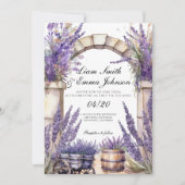 Huwelijksuitnodiging Provence Lavendel landschap Kaart (Voorkant)