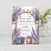 Huwelijksuitnodiging Provence Lavendel landschap Kaart (Staand voorkant)