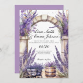 Huwelijksuitnodiging Provence Lavendel landschap Kaart (Voorkant / Achterkant)