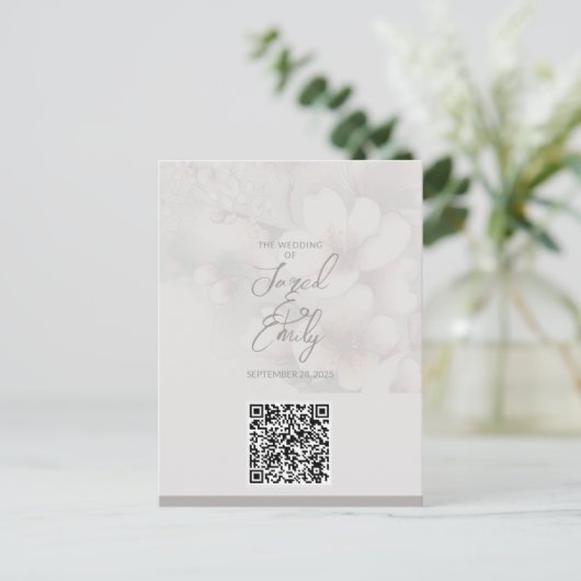 Huwelijksuitnodiging QR Code Briefkaart (Staand voorkant)