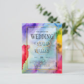 Huwelijksuitnodiging RAINBOW PRIDE Inkt LeahG (Staand voorkant)