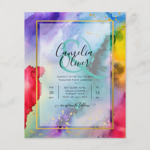 Huwelijksuitnodiging RAINBOW PRIDE Inkt LeahG Flyer