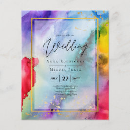 Huwelijksuitnodiging RAINBOW PRIDE Inkt LeahG Flyer