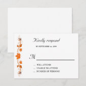 Huwelijksuitnodiging Reageer Kaart, Herfst verlaat Kaart (Voorkant / Achterkant)