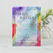 Huwelijksuitnodiging REGENBOOG STOLZEIDELIJKHEID I Kaart (Staand voorkant)