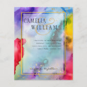 Huwelijksuitnodiging regenboog trots Ink LeahG (Voorkant)