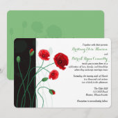 huwelijksuitnodiging | Rode klaprozen met zwart, g Kaart (Voorkant / Achterkant)