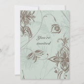 Huwelijksuitnodiging Romantisch Vines Damask Kaart (Voorkant)