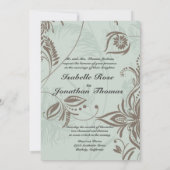 Huwelijksuitnodiging Romantisch Vines Damask Kaart (Achterkant)