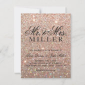 Huwelijksuitnodiging - Roos Gold Glitter Fab Kaart (Voorkant)