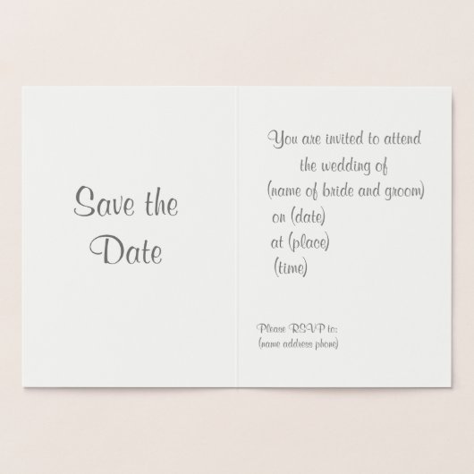 Huwelijksuitnodiging Roos in Bloom Line Art Folie Kaarten (Binnen)