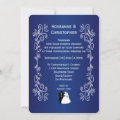 Huwelijksuitnodiging Royal Blue Bride Groom Kaart (Achterkant)