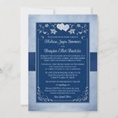 huwelijksuitnodiging | Royal Blue, Dusty Blue, Har (Achterkant)