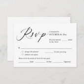 Huwelijksuitnodiging RSVP Antwoord, Maaltijd Optie Informatiekaartje (Voorkant / Achterkant)