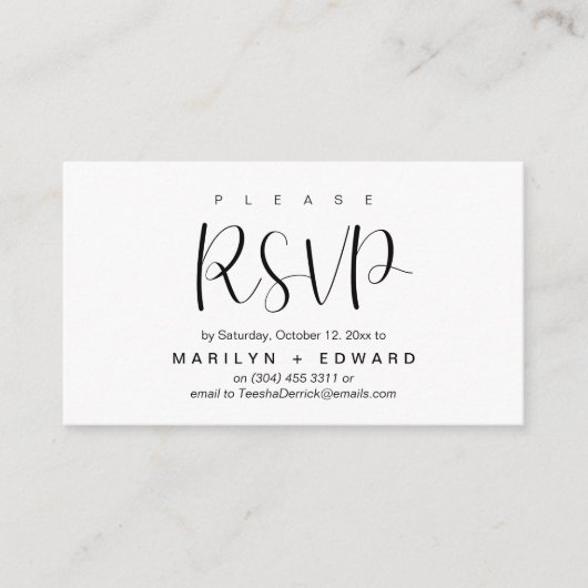 Huwelijksuitnodiging RSVP Herinnering Bijgesloten  Informatiekaartje (Voorkant)